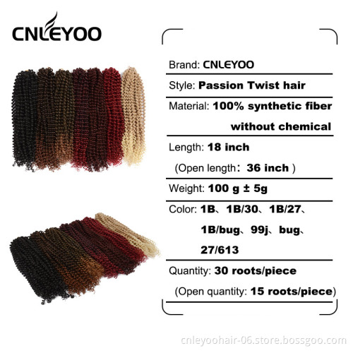 Light Brown Passion Twist Crochet Hair for Women 18 inch 14 inch  24 inch Spring Nu Loc Crochet Braiding Hair Extension